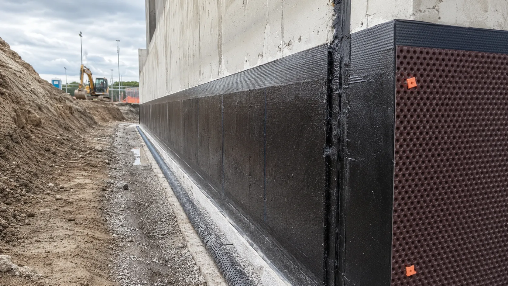 Below-Grade Waterproofing in Aurora, Ontario, self-performed and completed by Harrowgate Group