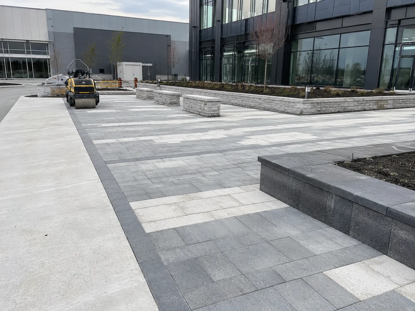 Completed Commercial Hardscaping installation in Markham by Harrowgate Group