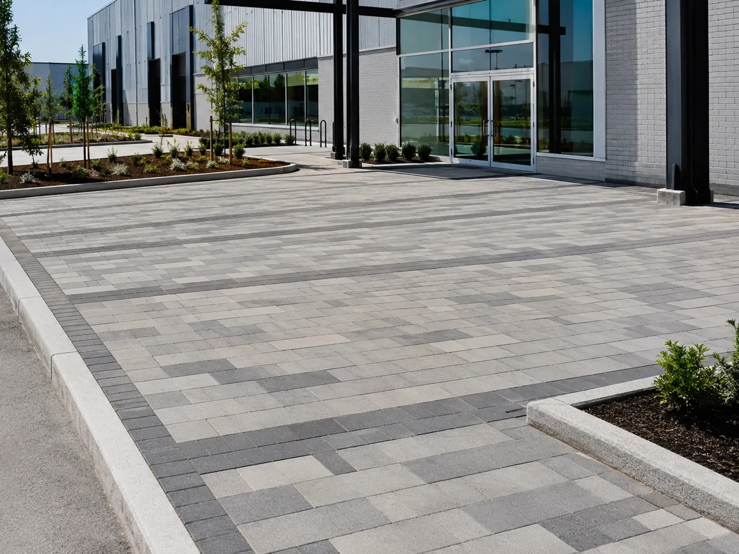 Completed Commercial Interlock and Pavers installation in Caledon by Harrowgate Group