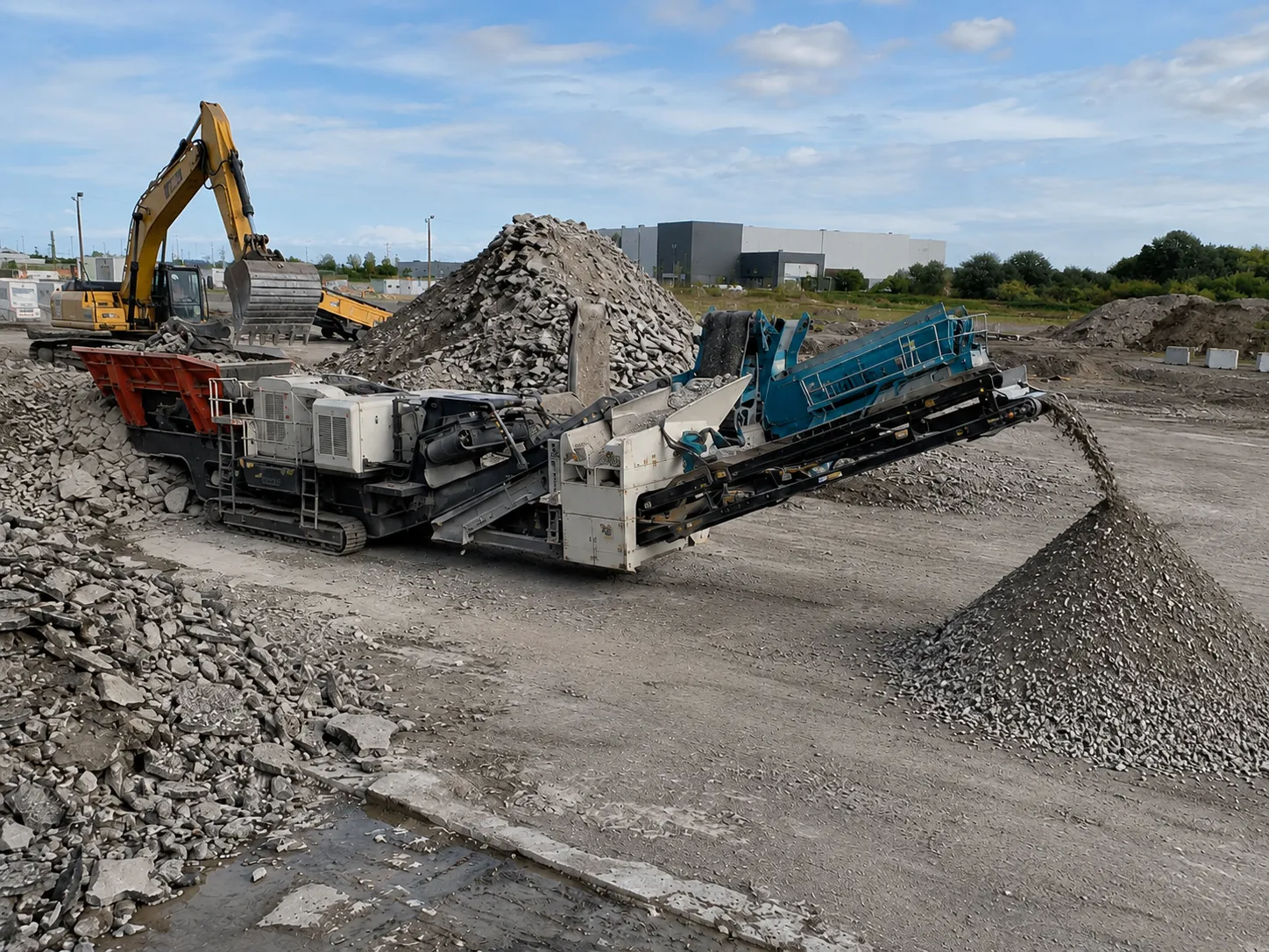 Completed Concrete and Asphalt Crushing and Recycling installation in Kitchener by Harrowgate Group
