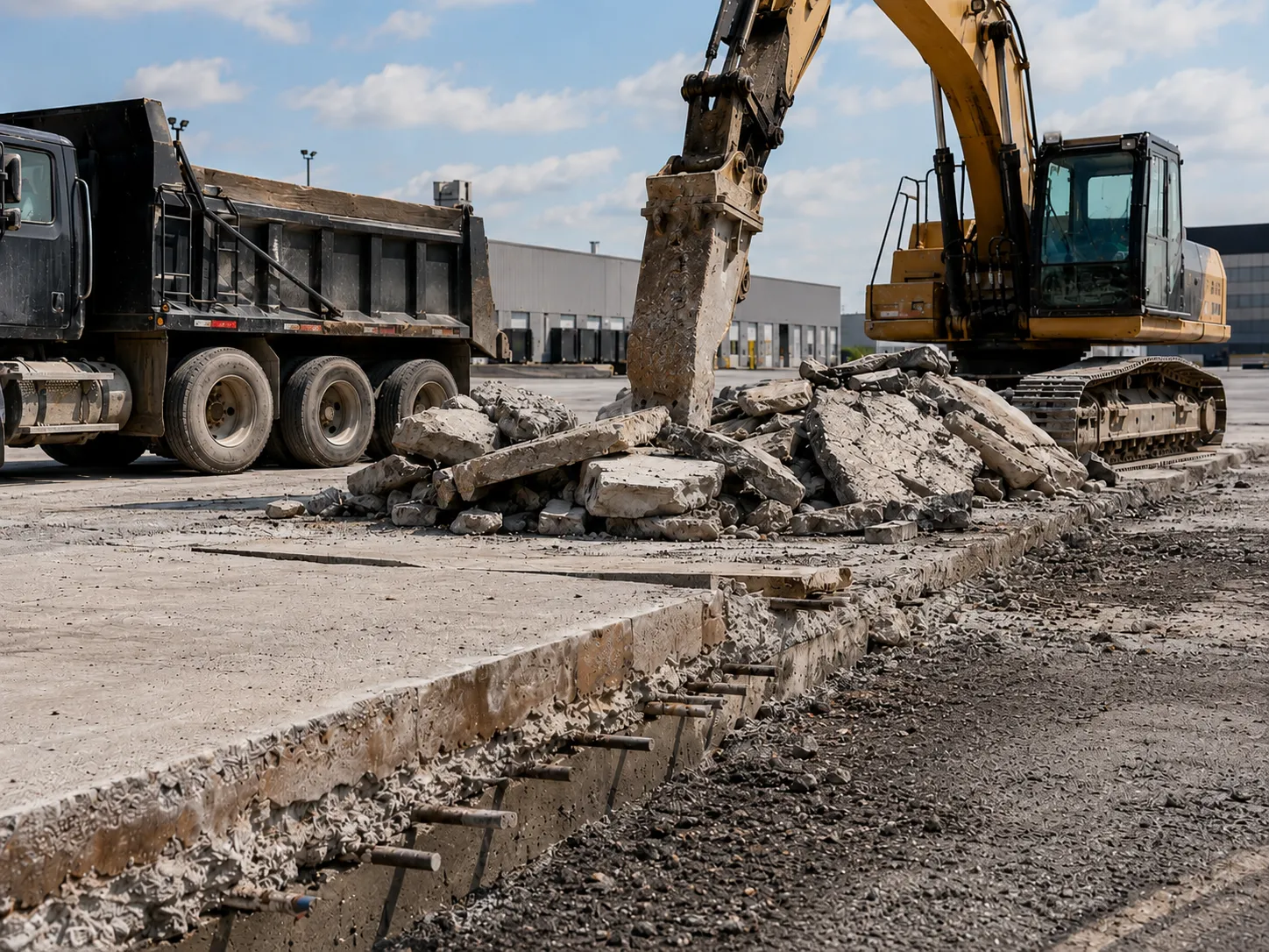 Concrete and Asphalt Removal in Oakville being built and completed on site by Harrowgate Group