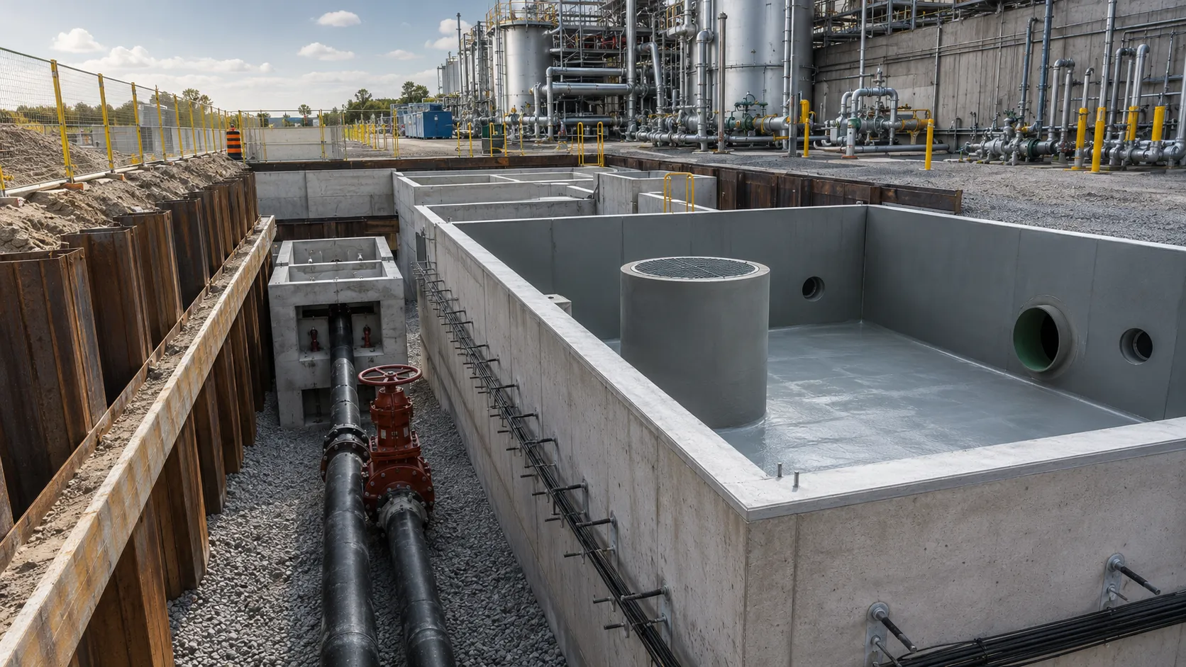 Concrete Containment Structures in Aurora, Ontario, self-performed and completed by Harrowgate Group