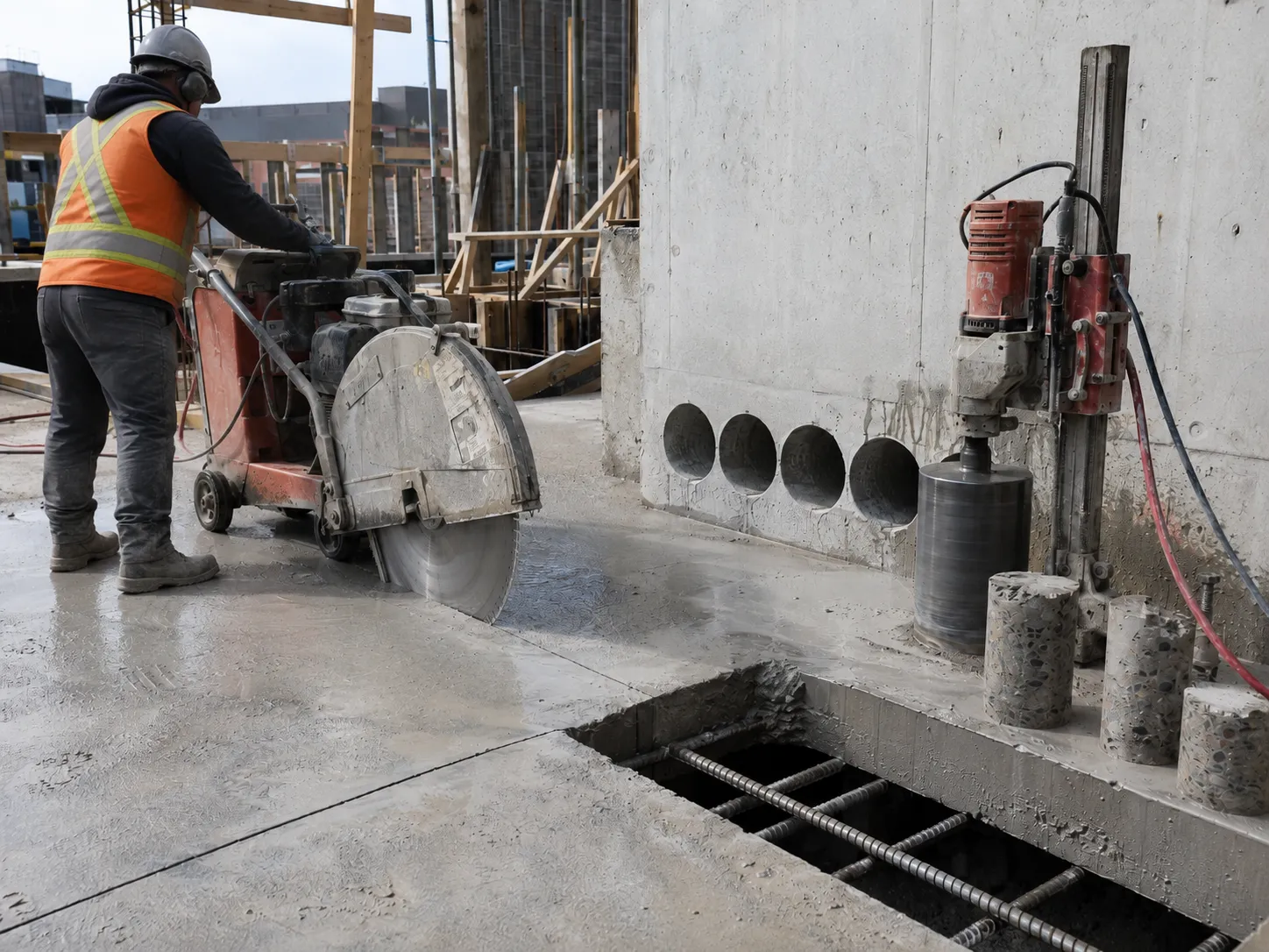 Completed Concrete Cutting and Coring installation in Kitchener by Harrowgate Group