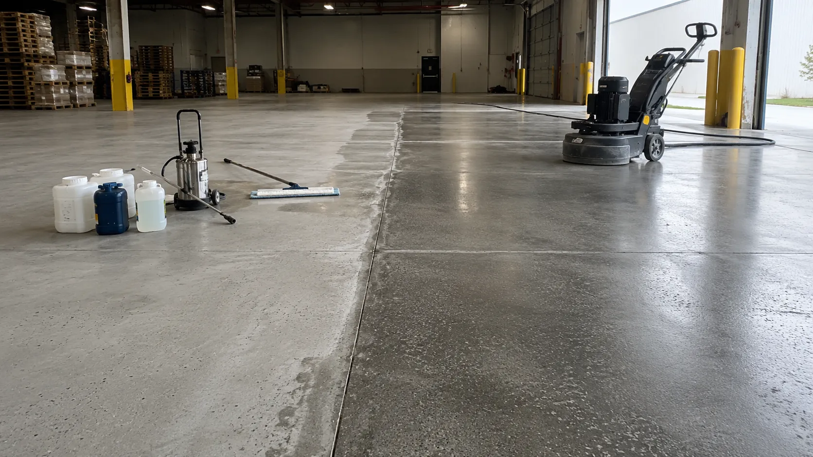 Concrete Sealing and Densifying in Waterloo, Ontario, self-performed and completed by Harrowgate Group
