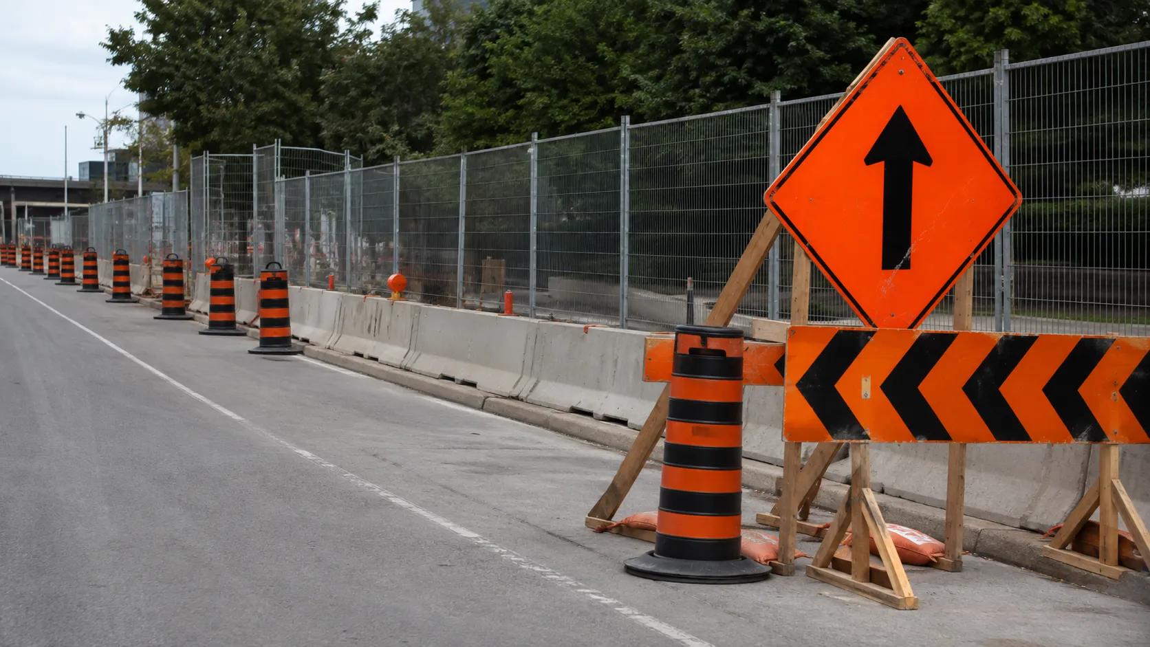 Construction Signage and Barricades, completed by Harrowgate Group