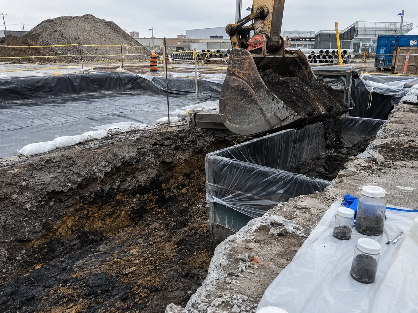 Contaminated Soil Removal being built and completed on site by Harrowgate Group