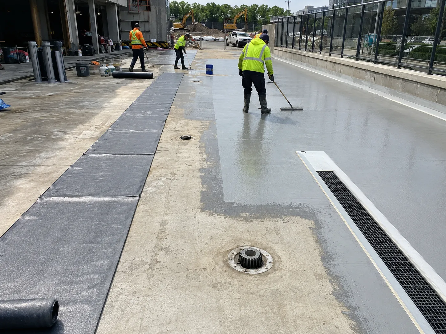 Deck and Plaza Waterproofing being built and completed on site by Harrowgate Group