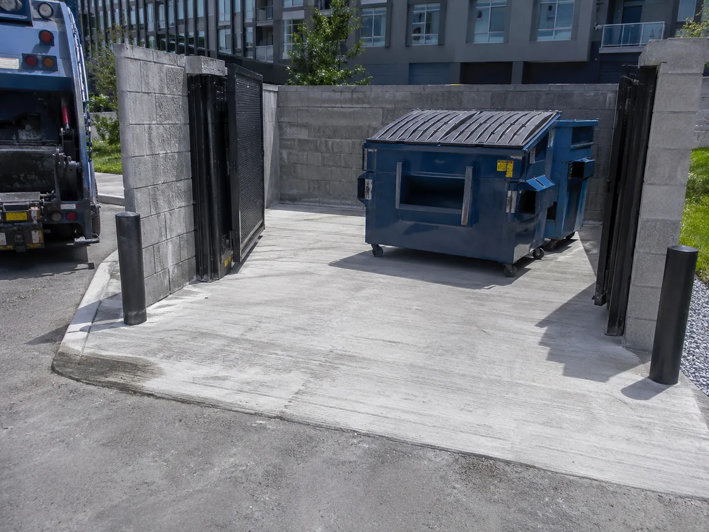 Completed Dumpster and Enclosure Pads installation in Aurora by Harrowgate Group