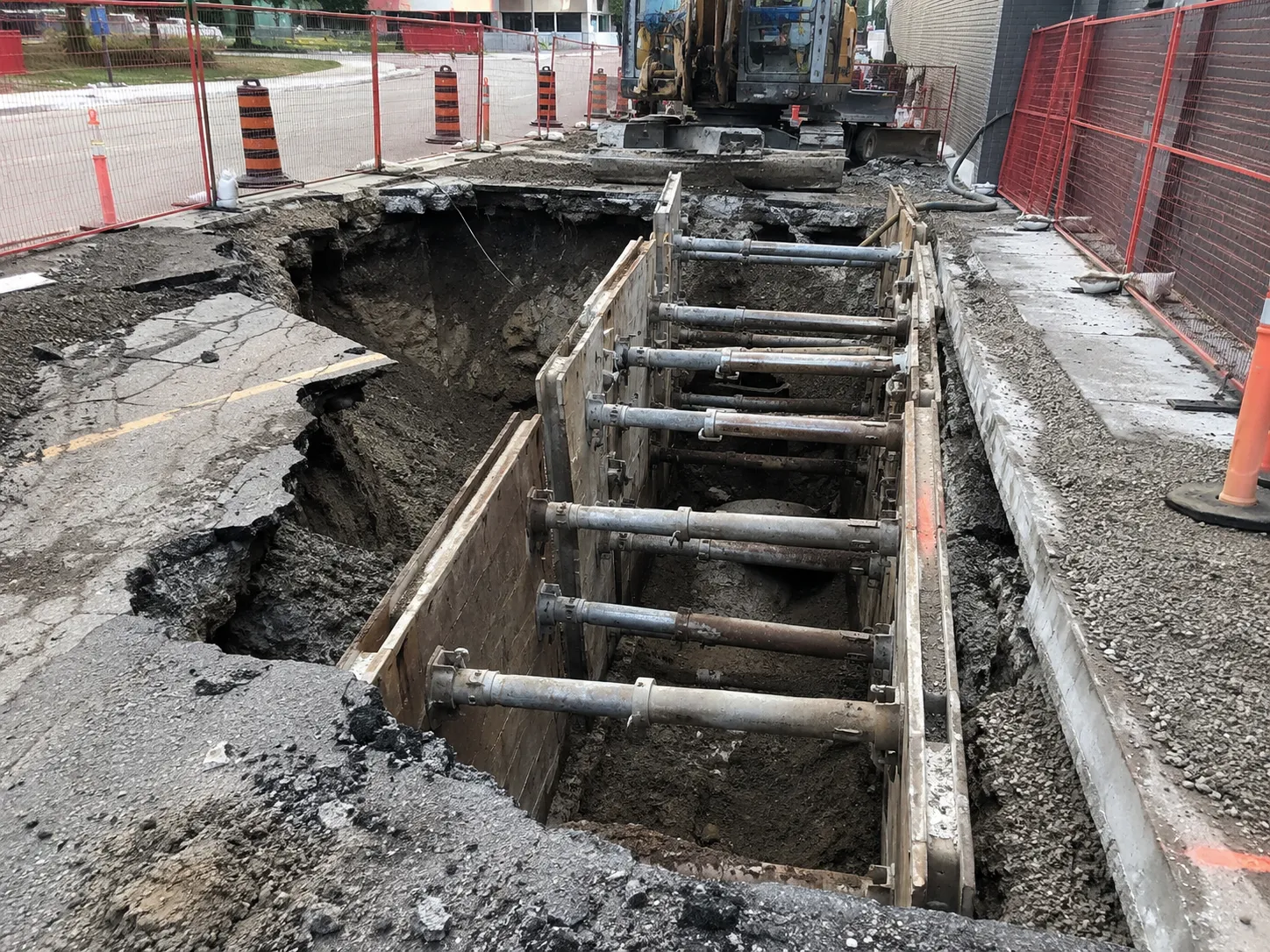 Completed Emergency Excavation and Shoring installation in London by Harrowgate Group