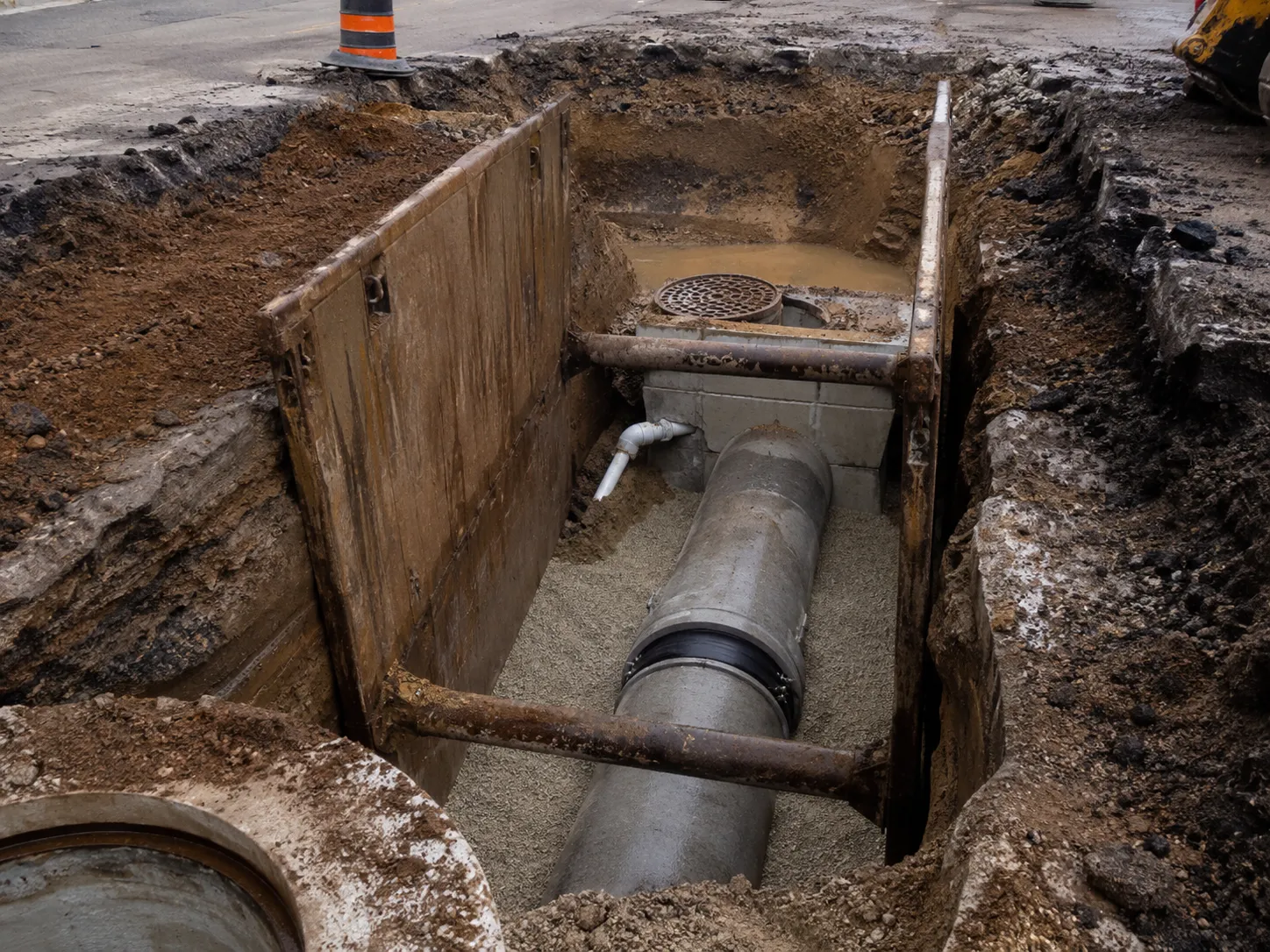 Emergency Sewer Repair in Markham being built and completed on site by Harrowgate Group
