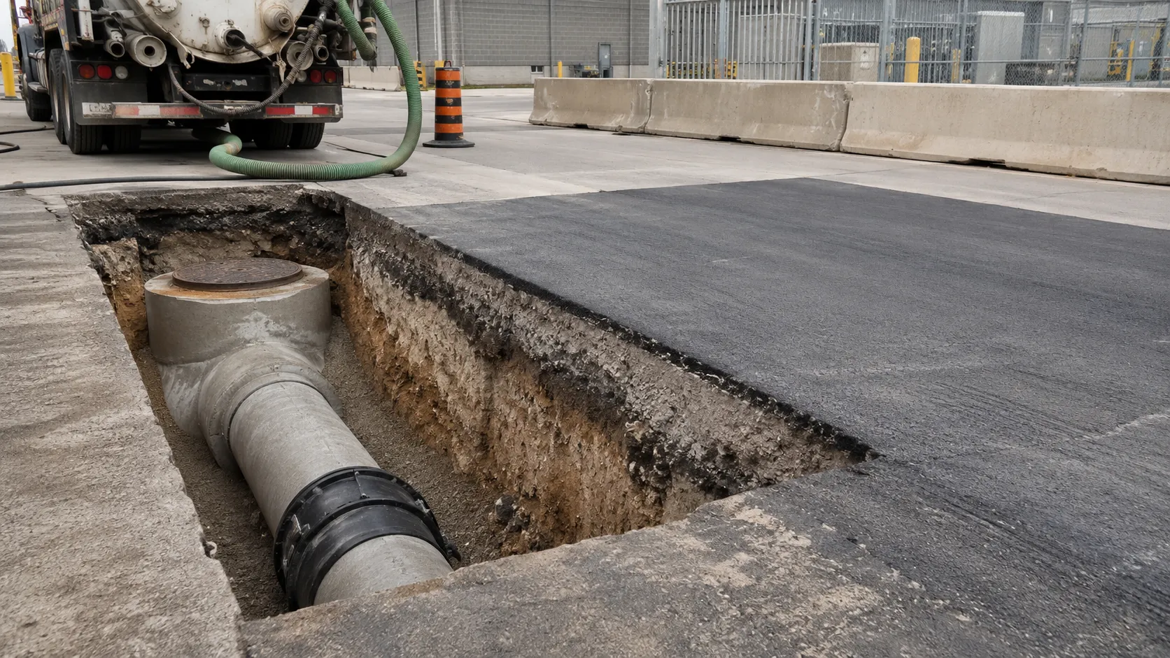 Emergency Sewer Repair in Markham, Ontario, self-performed and completed by Harrowgate Group