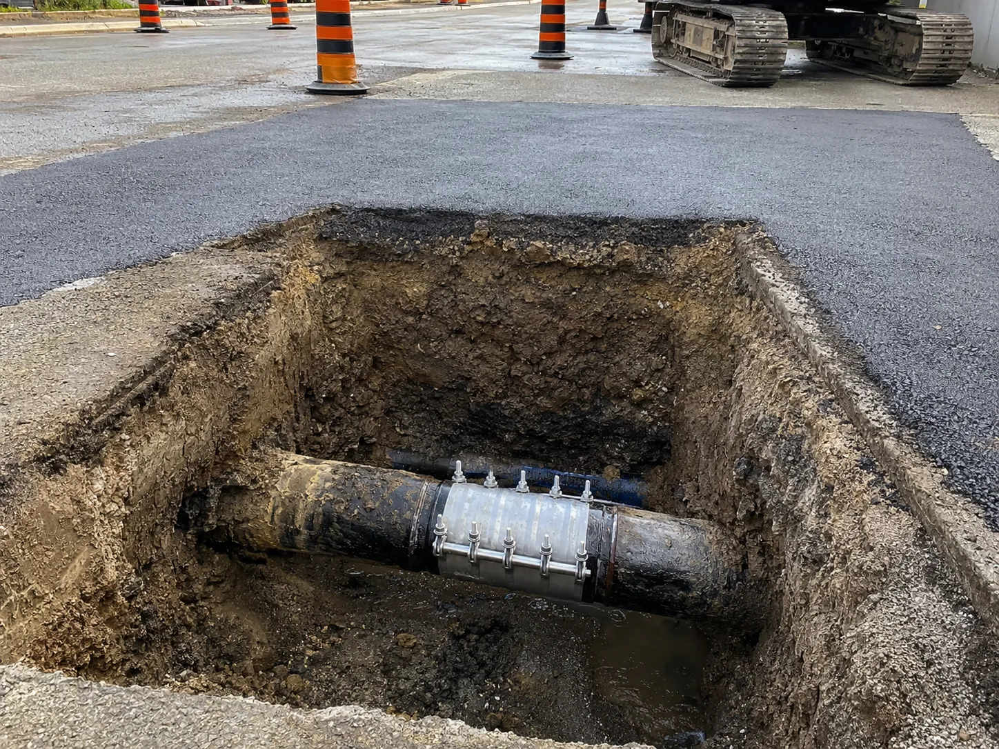Completed Emergency Watermain Repair installation in Orillia by Harrowgate Group