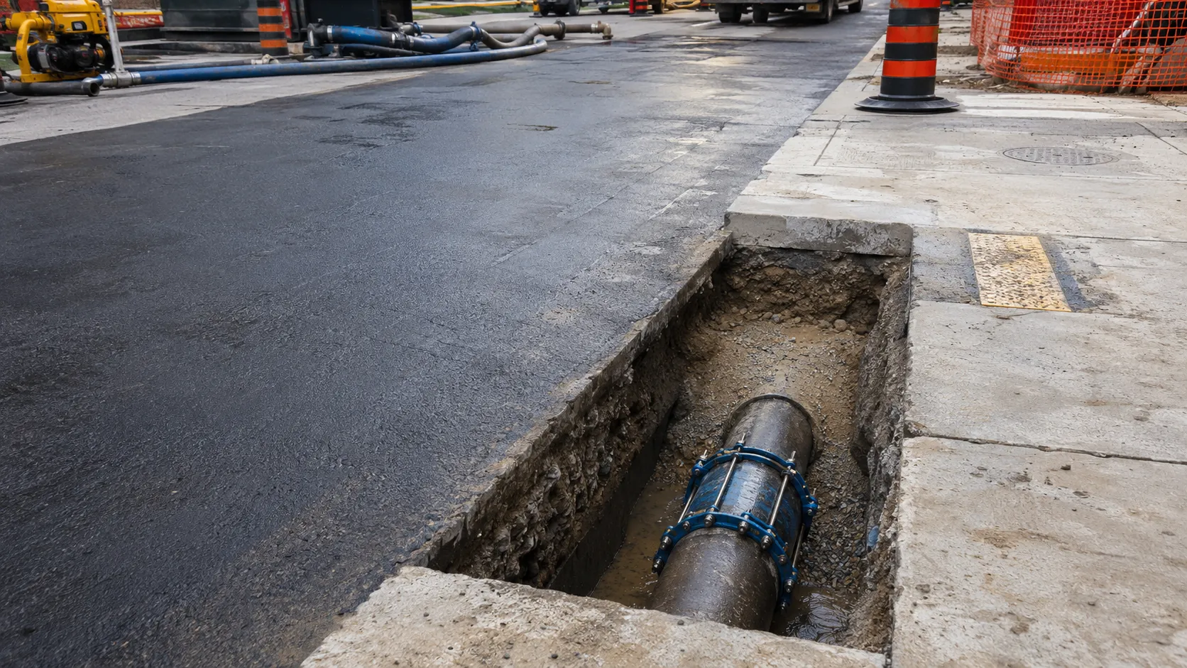 Emergency Watermain Repair, self-performed and completed by Harrowgate Group