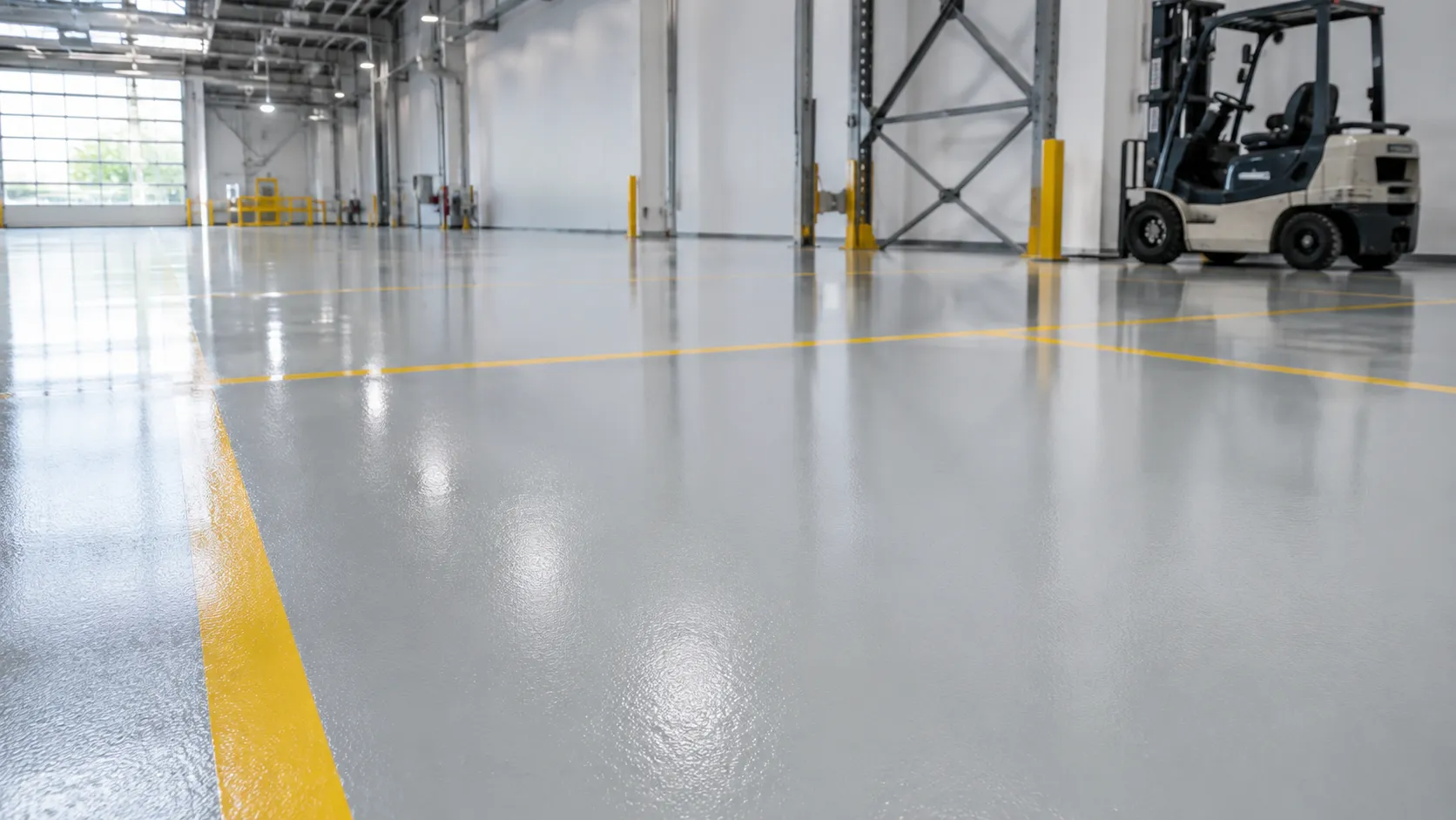 Epoxy Floor Coatings in Aurora, Ontario, self-performed and completed by Harrowgate Group
