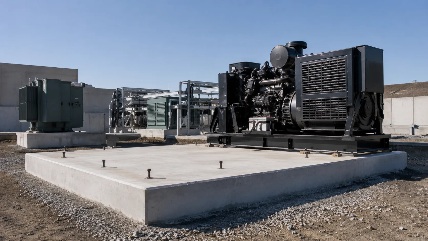 Equipment Pads and Machine Bases, self-performed and completed by Harrowgate Group
