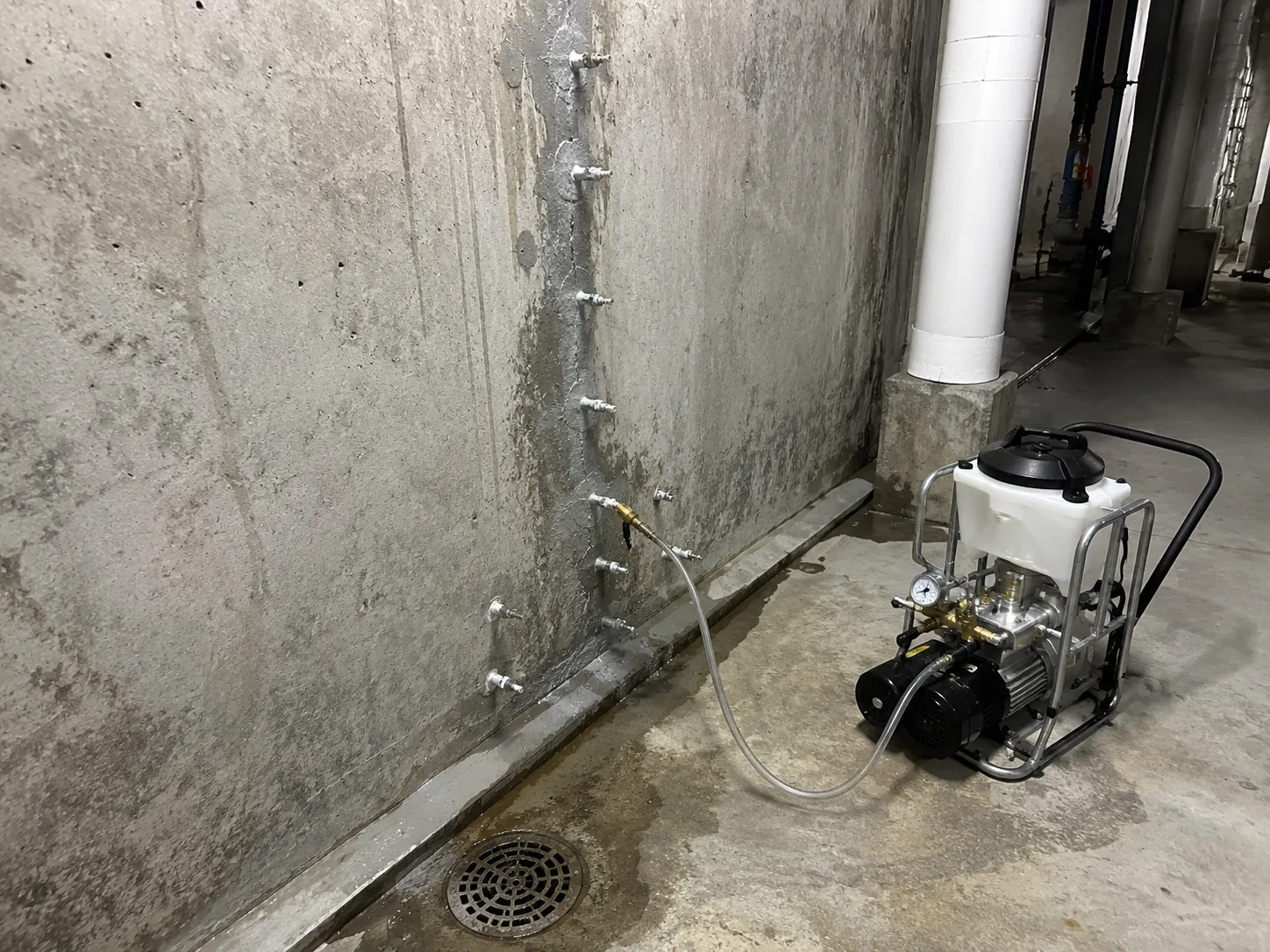 Completed Foundation Crack Injection installation in Markham by Harrowgate Group