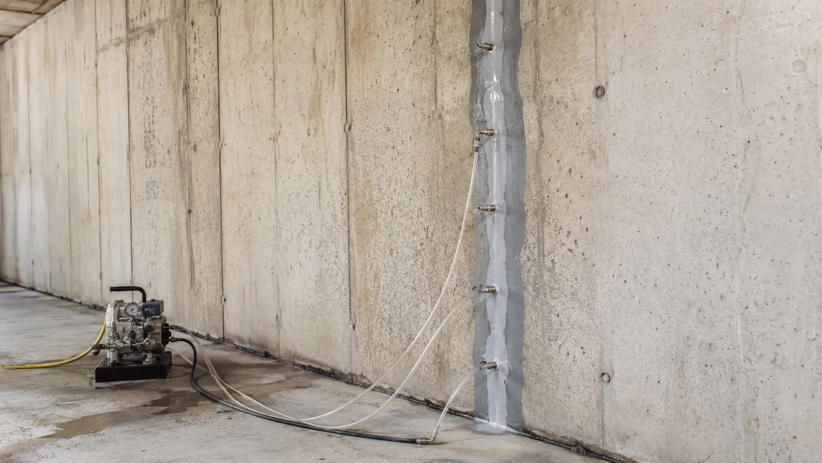 Foundation Crack Injection in Markham, Ontario, self-performed and completed by Harrowgate Group