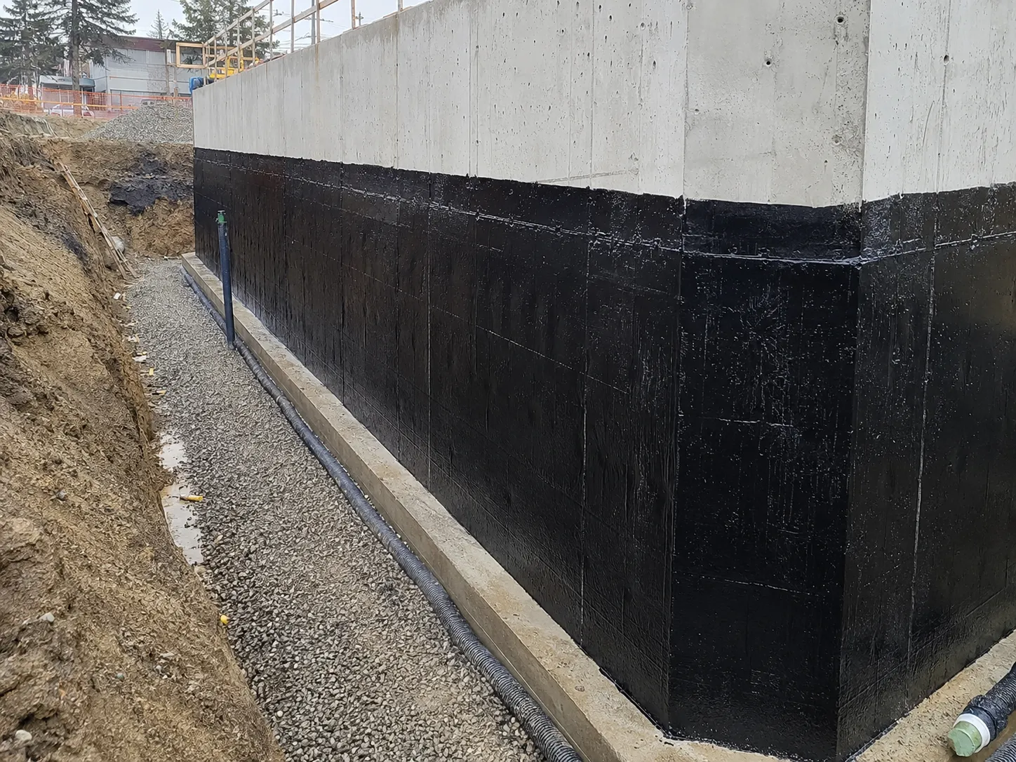 Completed Foundation Waterproofing installation in Kitchener by Harrowgate Group