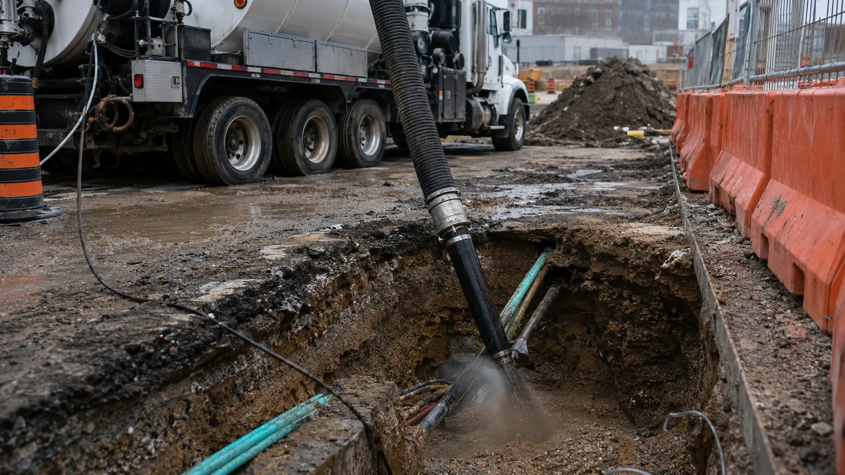Hydro Excavation in Markham, Ontario, self-performed and completed by Harrowgate Group