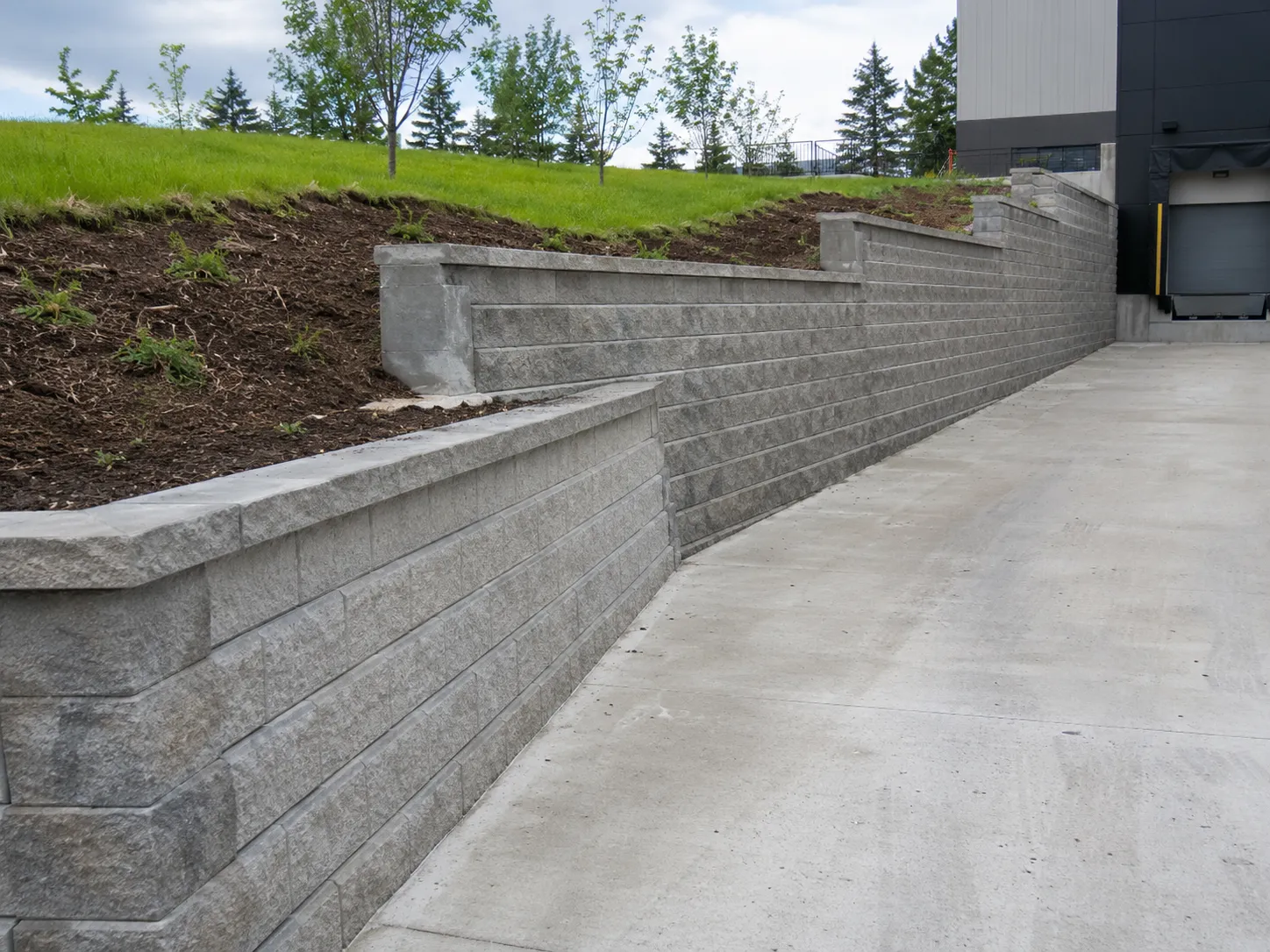 Completed Landscape Retaining Walls installation in Markham by Harrowgate Group