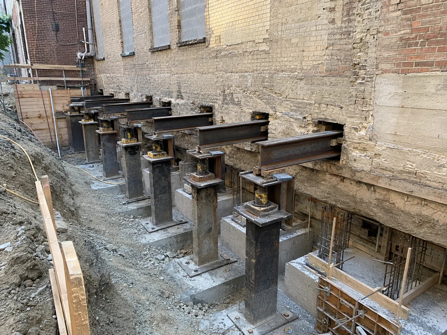 Needle Beam Underpinning across Brampton property by Harrowgate Group