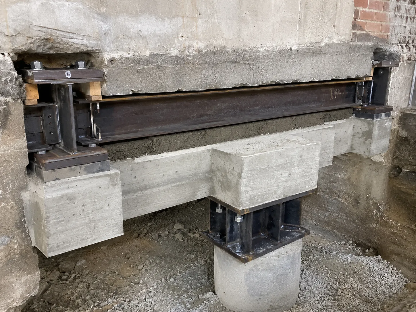 Needle Beam Underpinning in Brampton being built and completed on site by Harrowgate Group