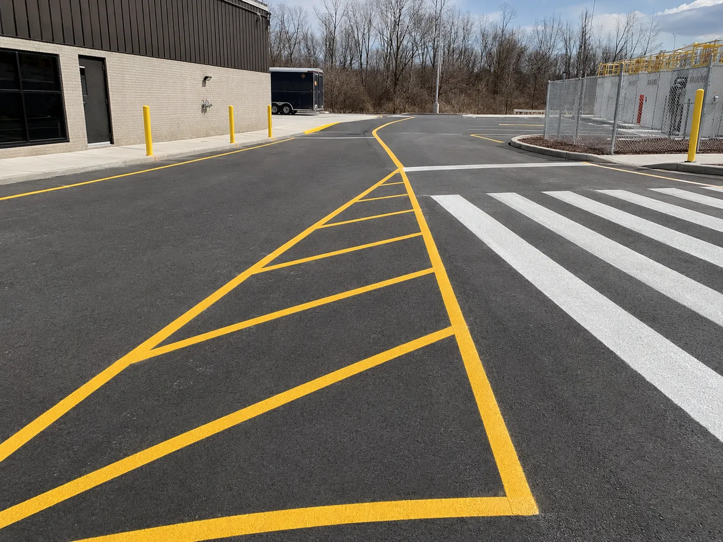 Completed Pavement Line Marking installation in Kitchener by Harrowgate Group