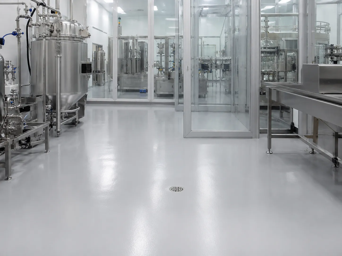 Completed Pharmaceutical and Hygienic Floor Coatings installation in Hamilton by Harrowgate Group