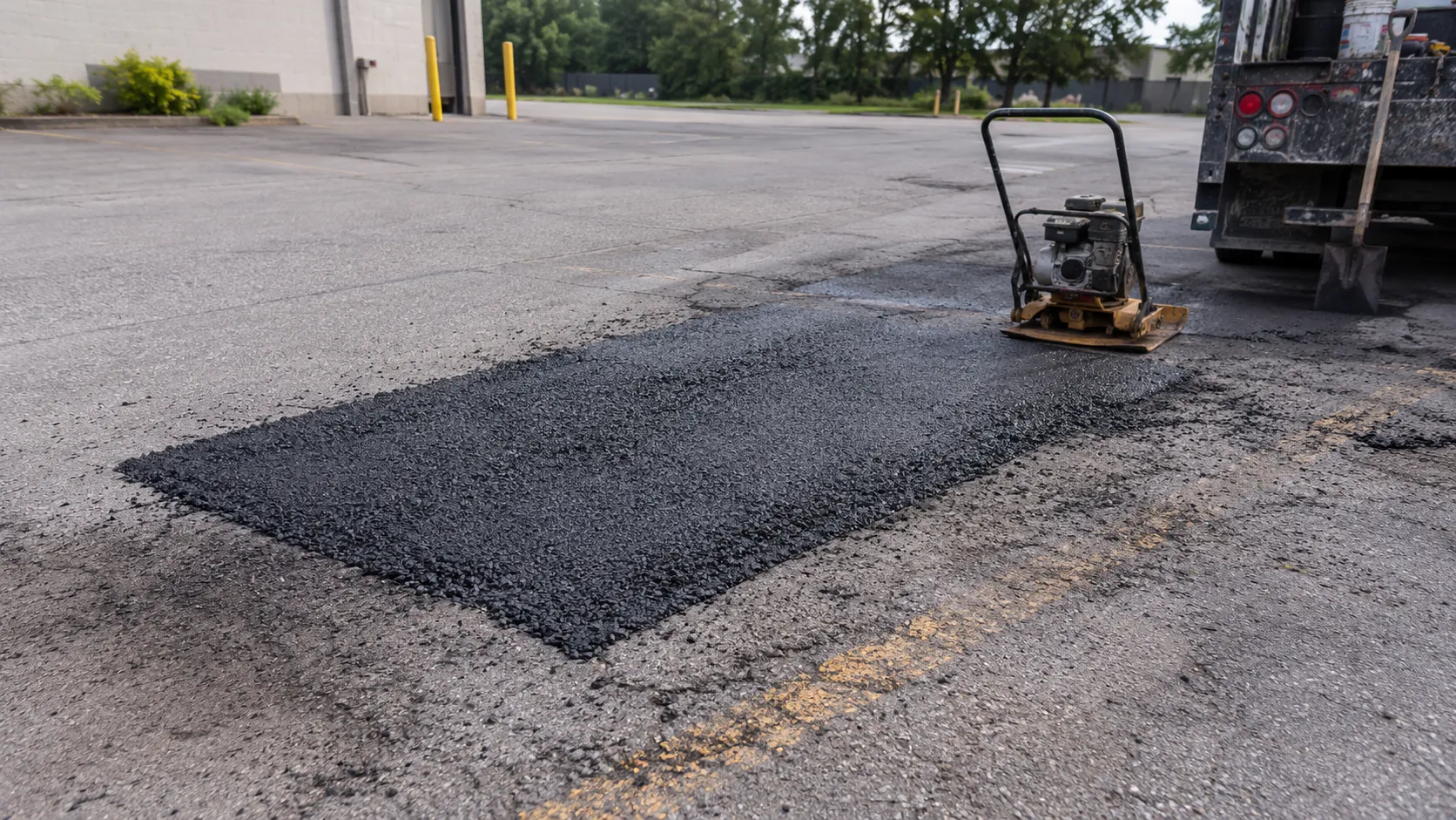 Pothole Repair in Markham, Ontario, self-performed and completed by Harrowgate Group