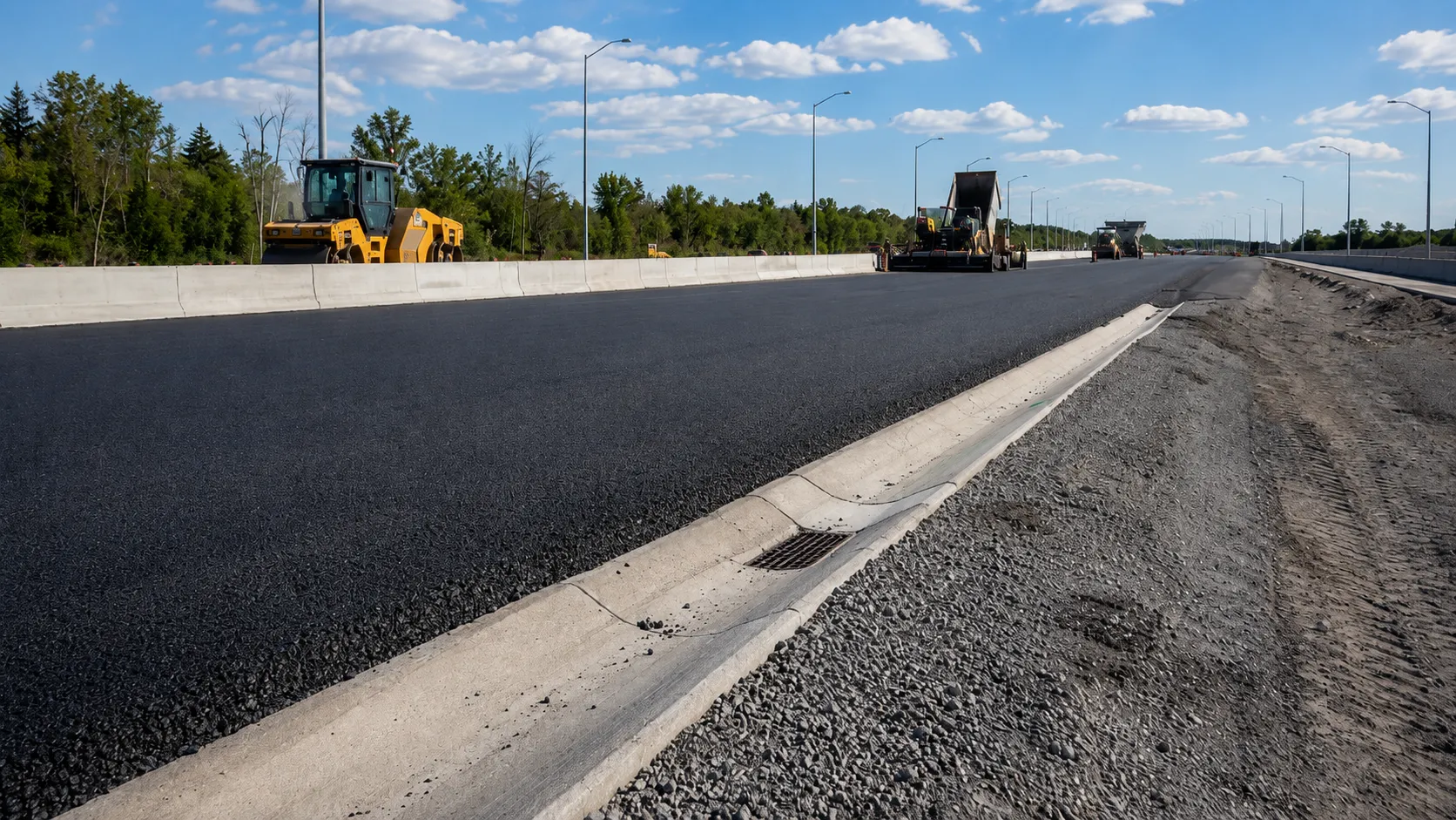 Road and Highway Construction in Markham, Ontario, self-performed and completed by Harrowgate Group