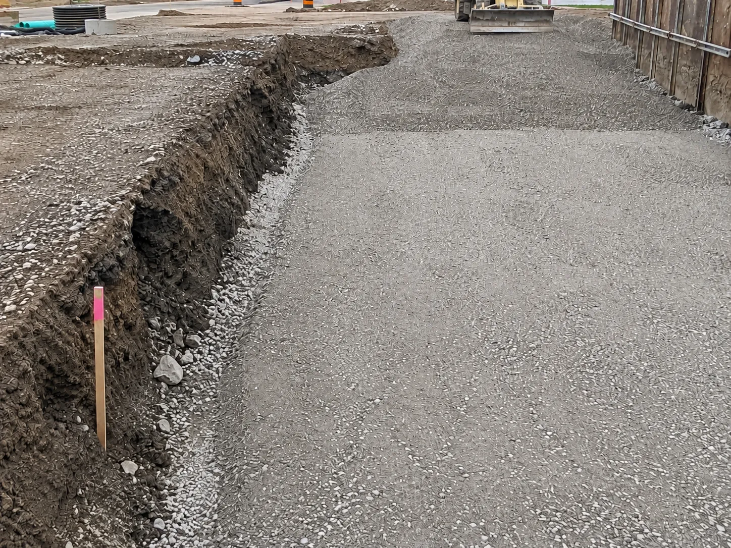 Roadworks and Pavement Base in Aurora being built and completed on site by Harrowgate Group