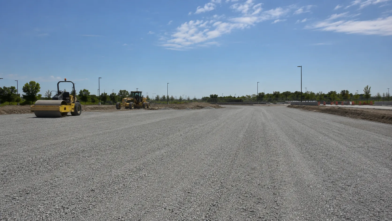 Roadworks and Pavement Base in Aurora, Ontario, self-performed and completed by Harrowgate Group