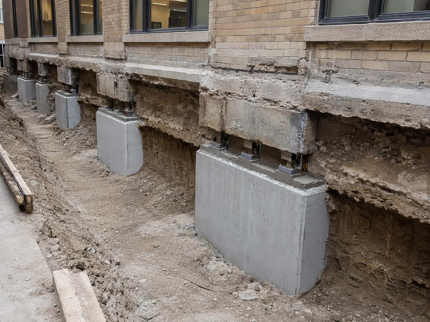 Sequential Pit Underpinning across Ajax property by Harrowgate Group