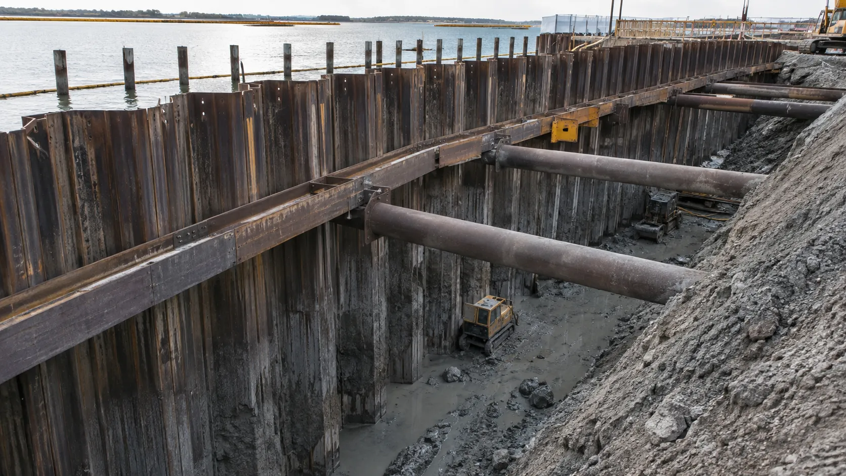 Sheet Pile Shoring, completed by Harrowgate Group
