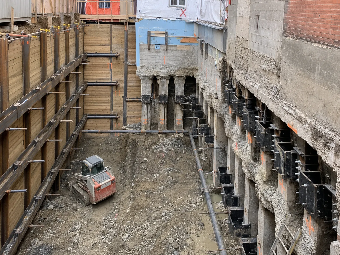 Completed Shoring and Underpinning installation in Aurora by Harrowgate Group