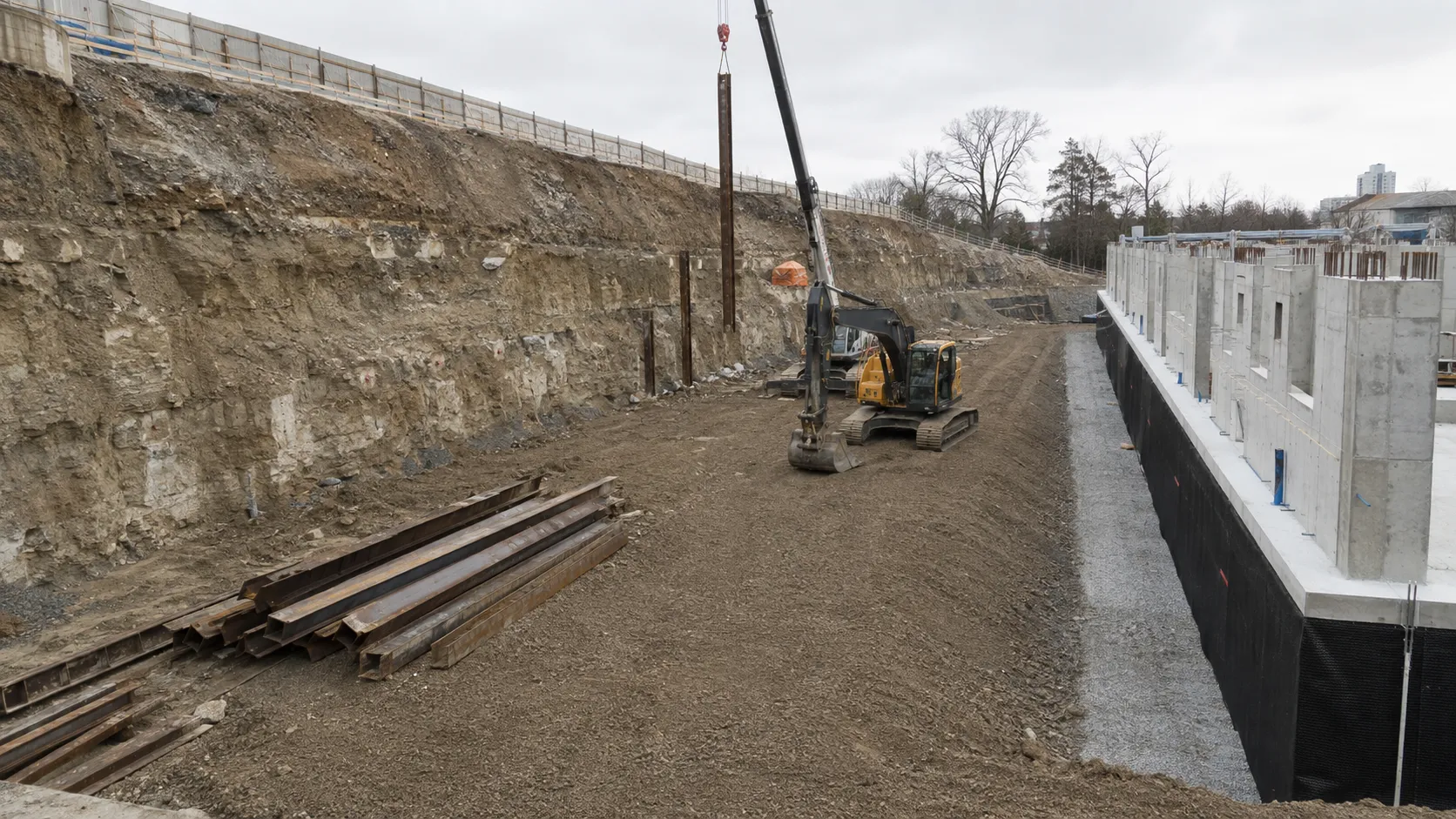 Shoring Removal and Decommissioning in Ajax, Ontario, completed by Harrowgate Group