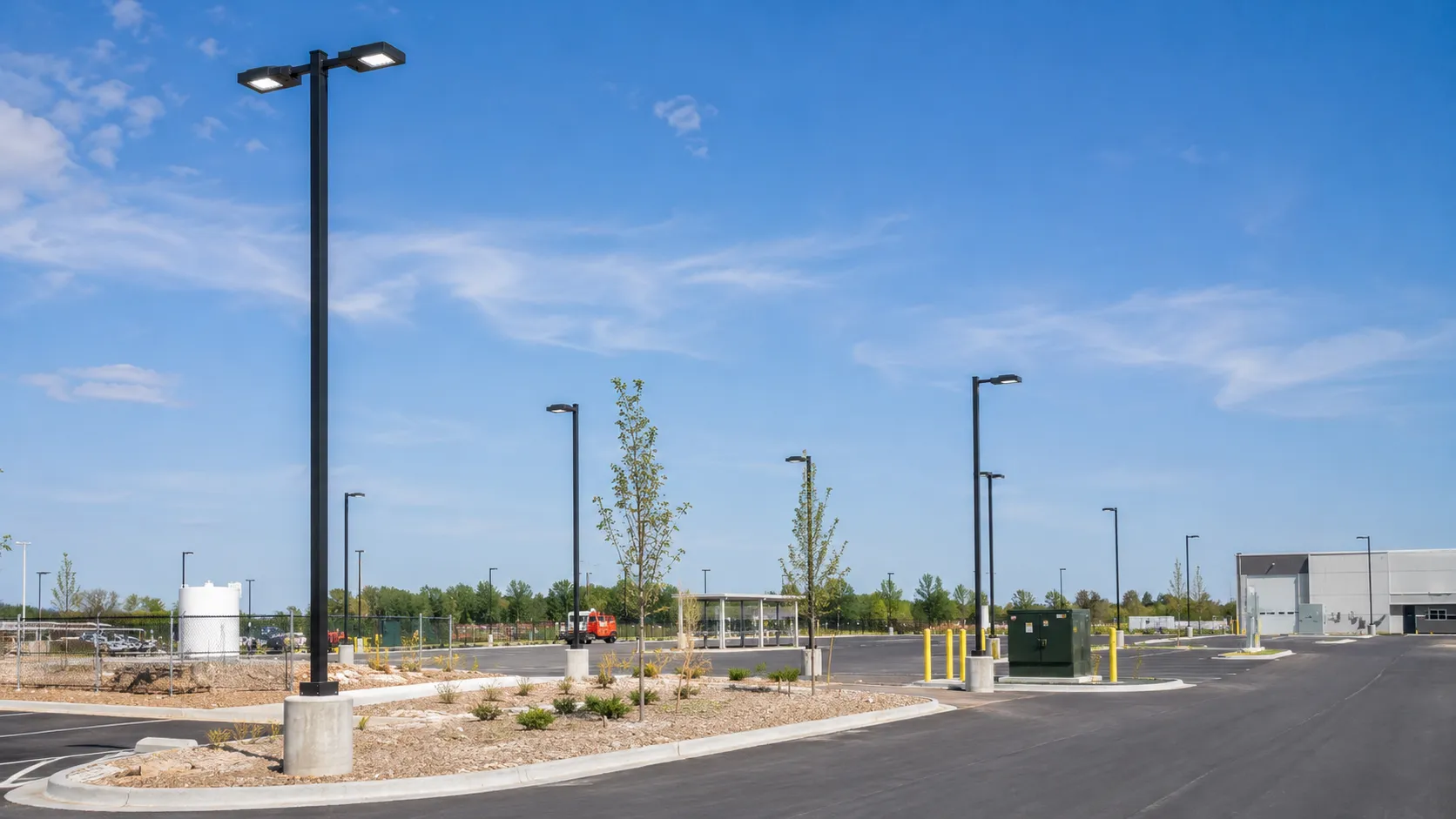 Site and Parking Lot Lighting in Burlington, Ontario, self-performed and completed by Harrowgate Group