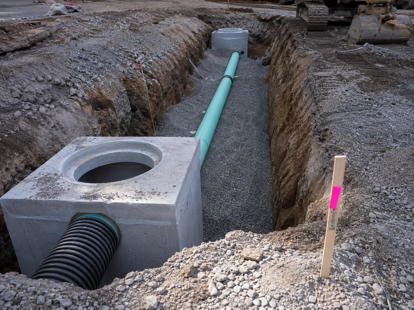 Stormwater Management and Drainage in Brantford being built and completed on site by Harrowgate Group