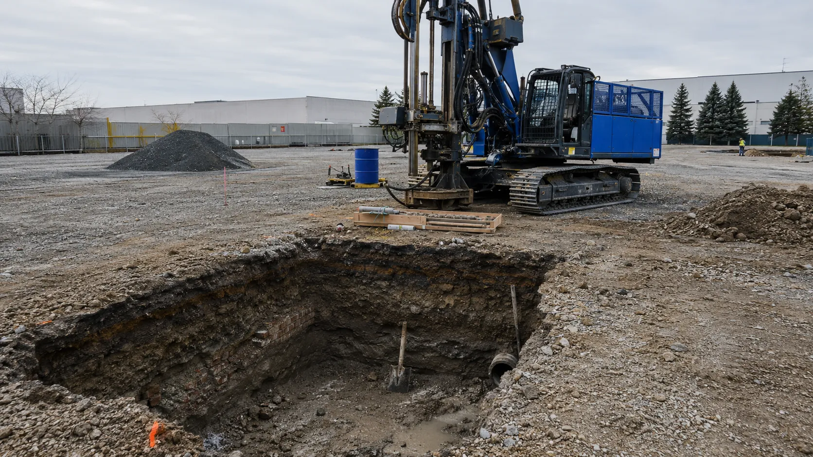 Test Pits and Site Investigation, completed by Harrowgate Group