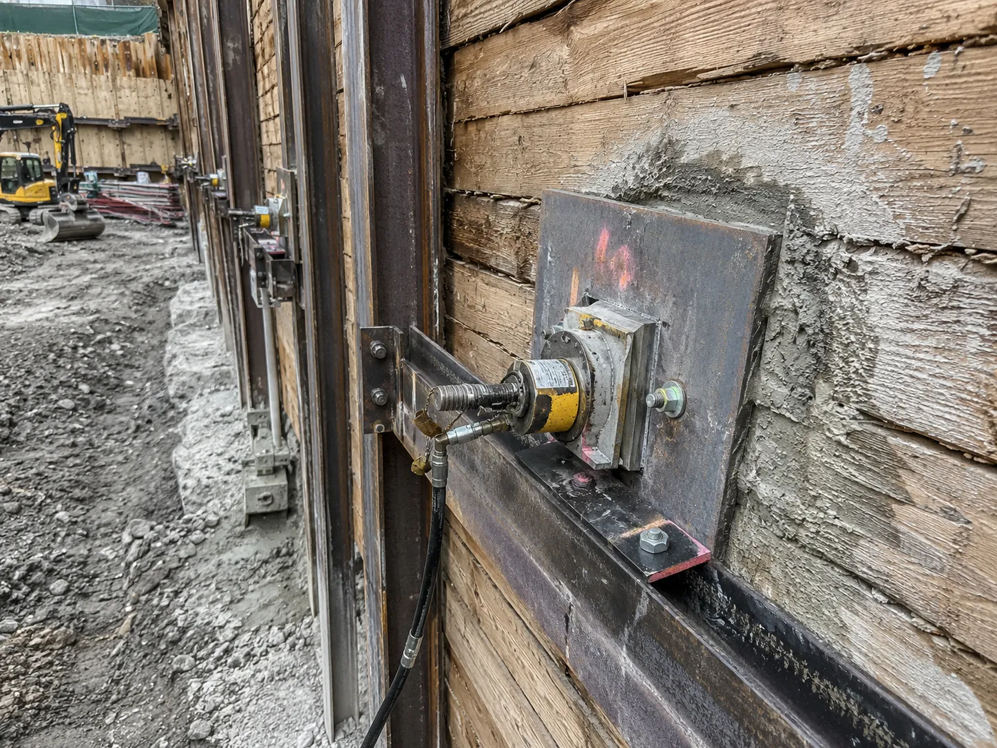 Tiebacks and Soil Anchors being built and completed on site by Harrowgate Group