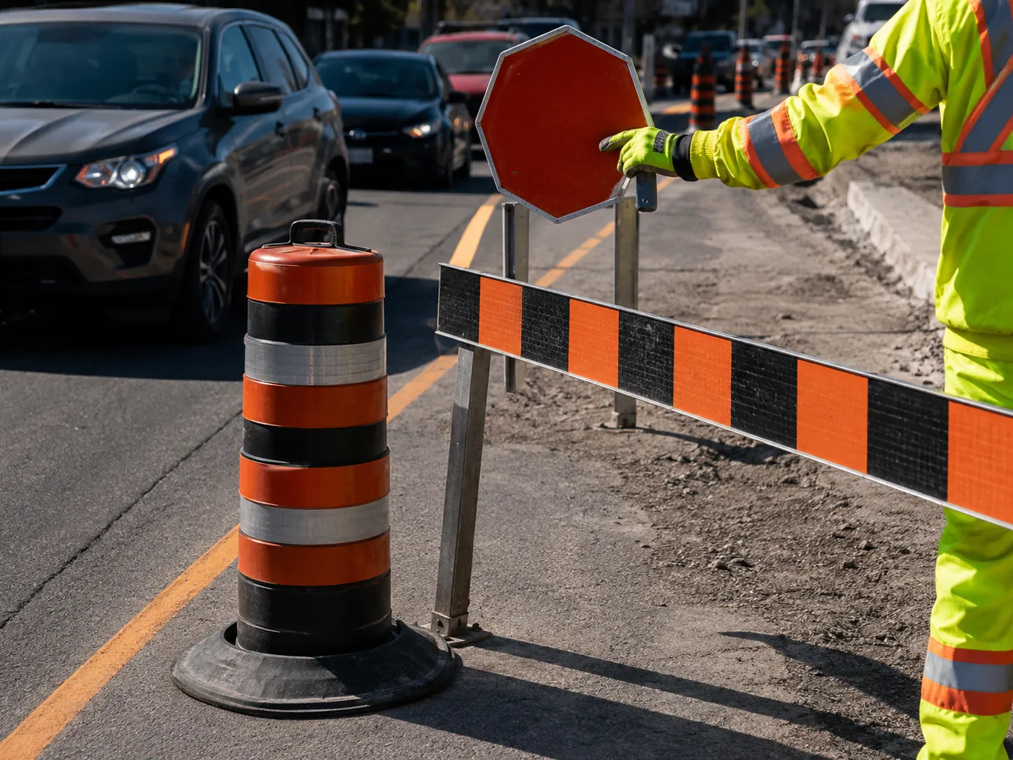 Traffic Control Persons and Flagging being built and completed on site by Harrowgate Group