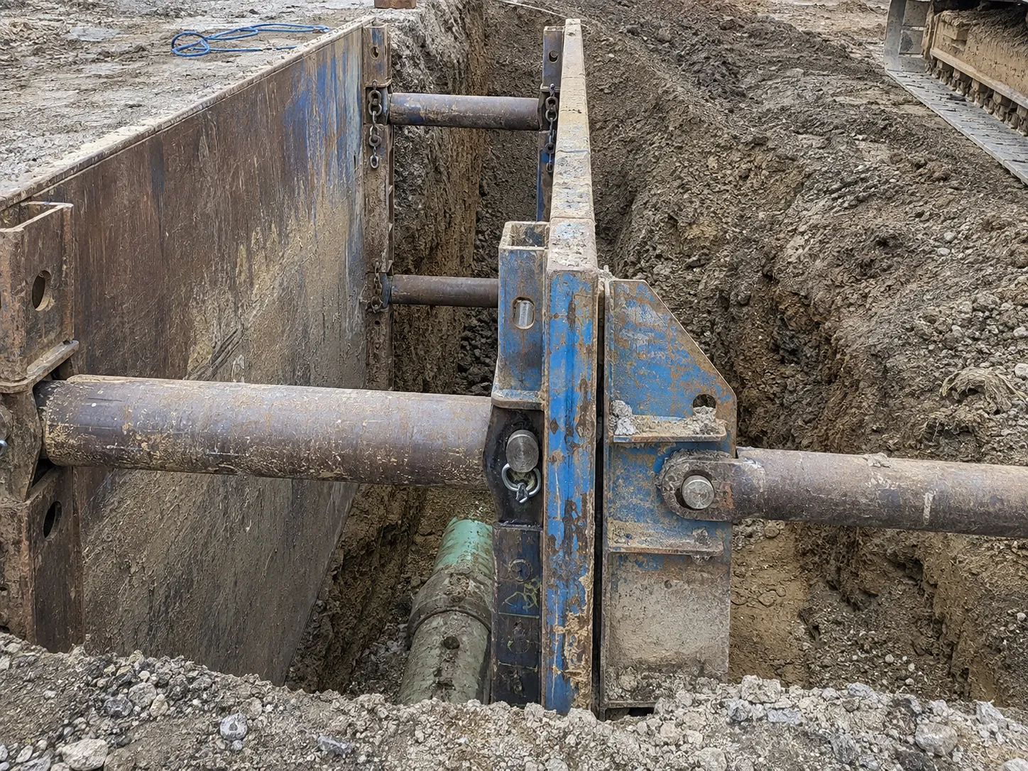 Trench Shoring and Trench Boxes in Aurora being built and completed on site by Harrowgate Group