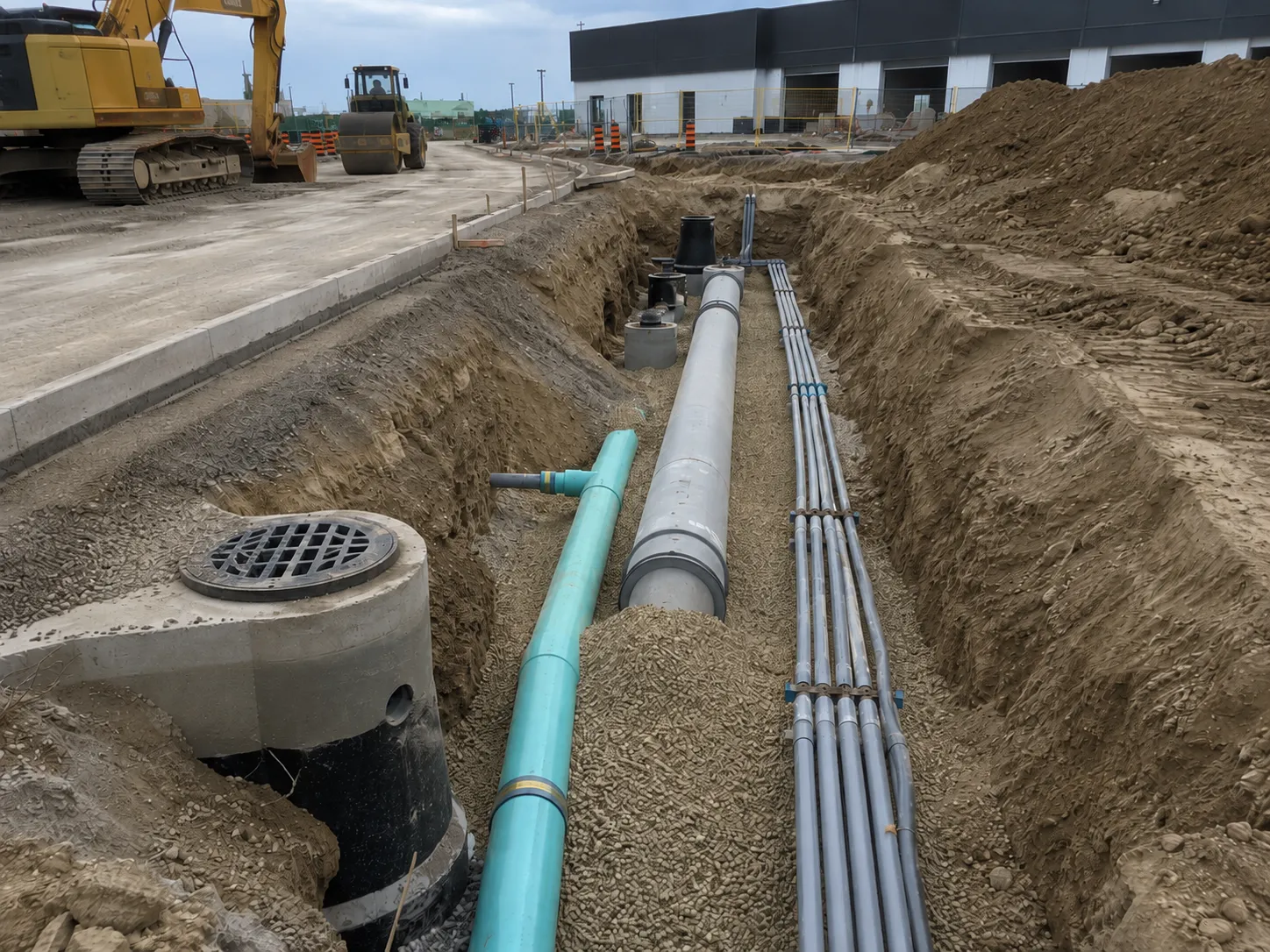 Completed Underground Utilities installation in Aurora by Harrowgate Group