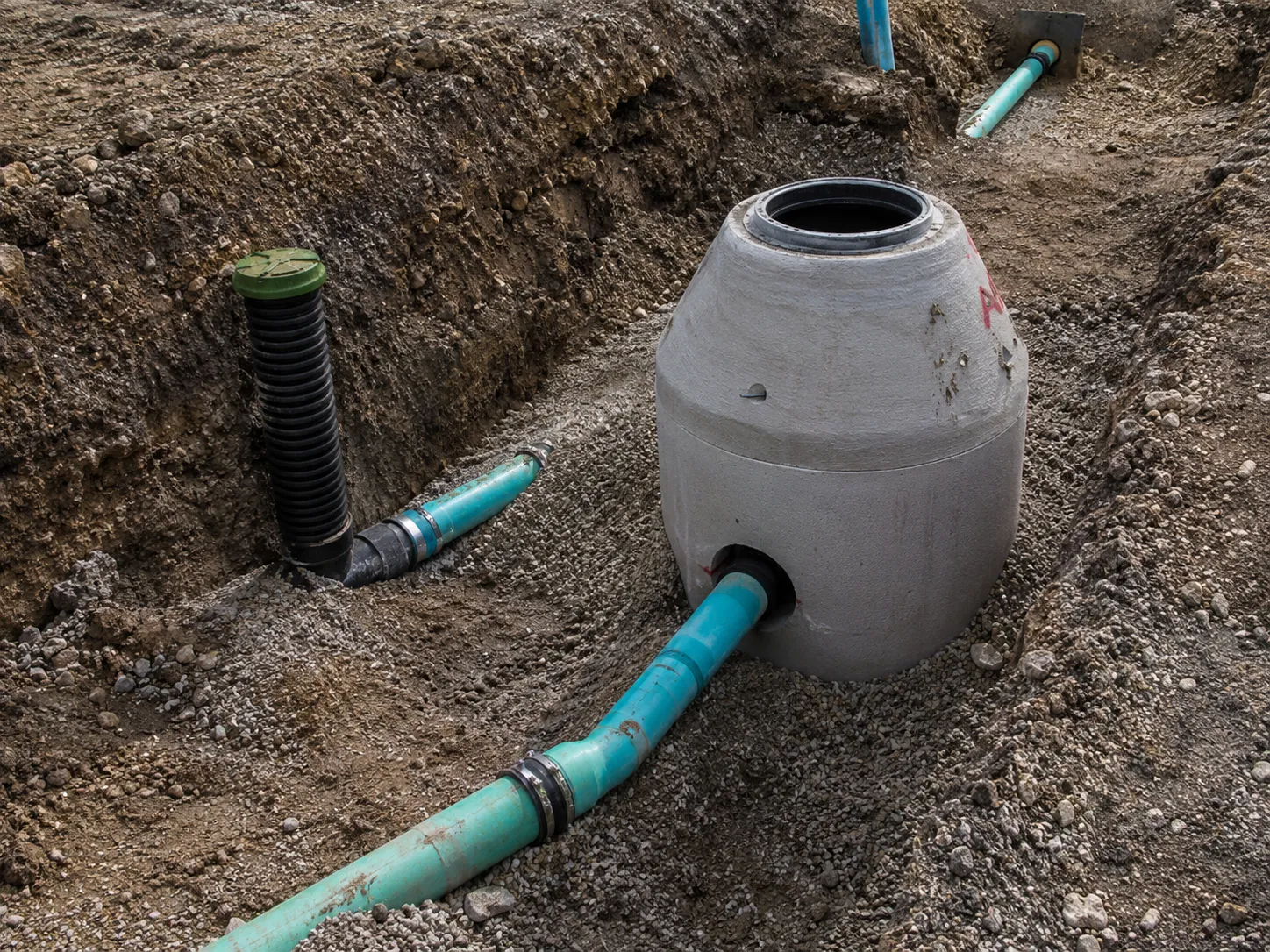 Underground Utilities in Aurora being built and completed on site by Harrowgate Group
