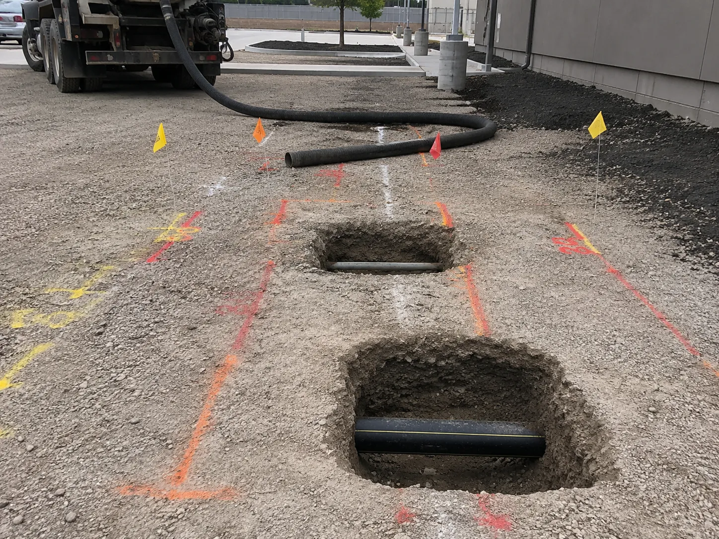 Completed Utility Locating and Daylighting installation by Harrowgate Group