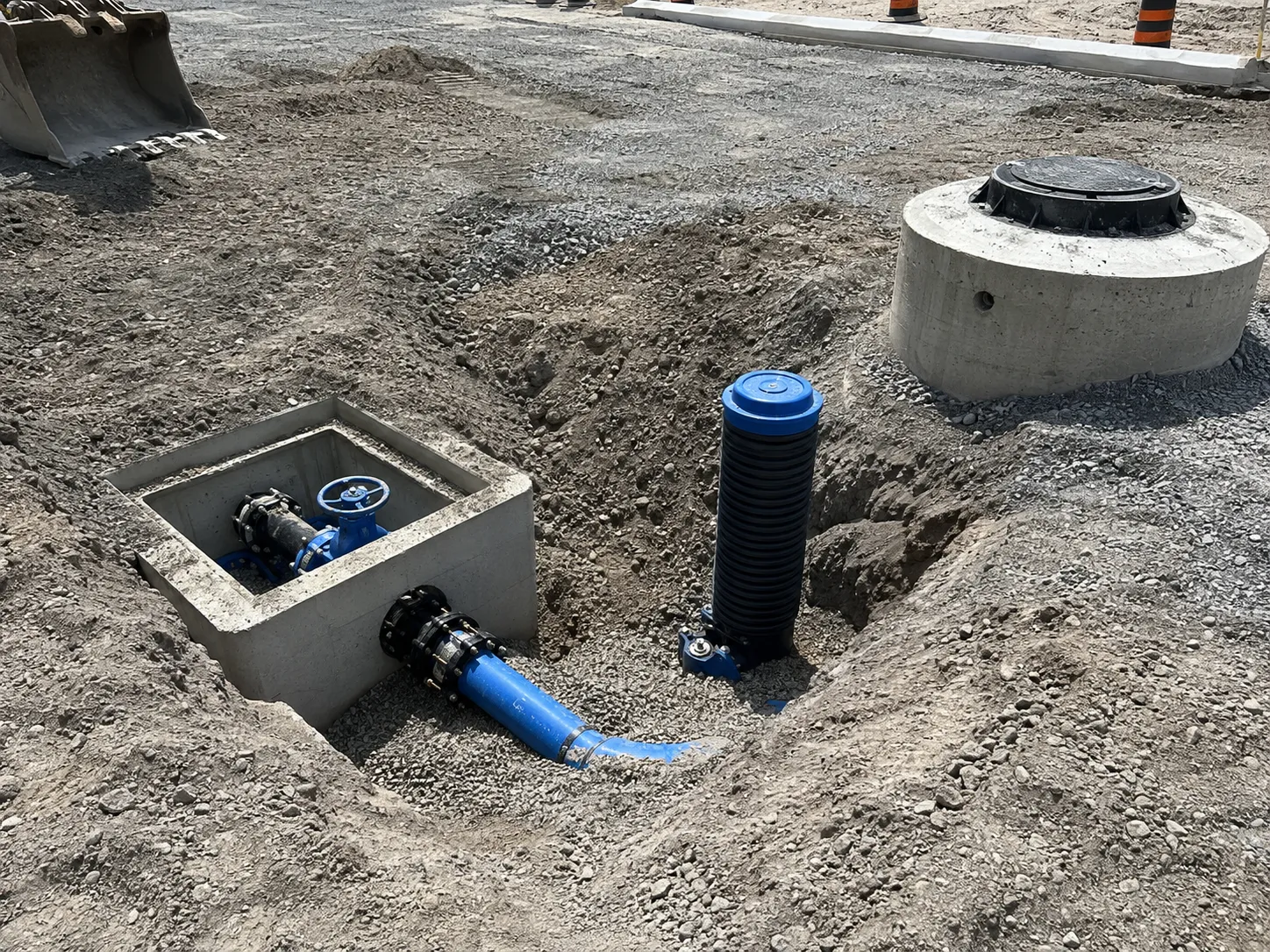 Watermain Installation in Caledon being built and completed on site by Harrowgate Group