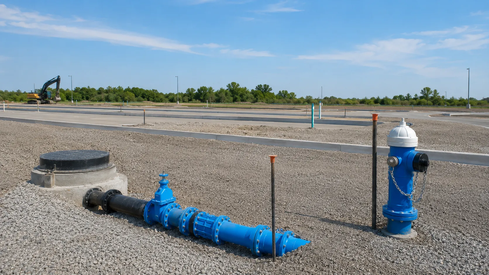 Watermain Installation in Caledon, Ontario, self-performed and completed by Harrowgate Group