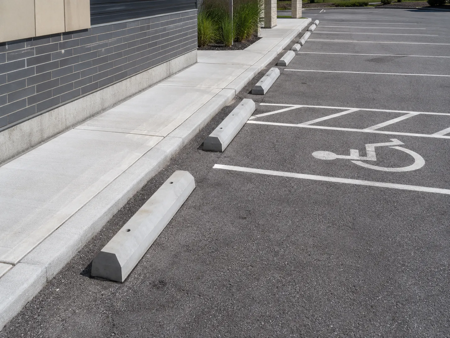 Completed Wheel Stops and Parking Curbs installation by Harrowgate Group