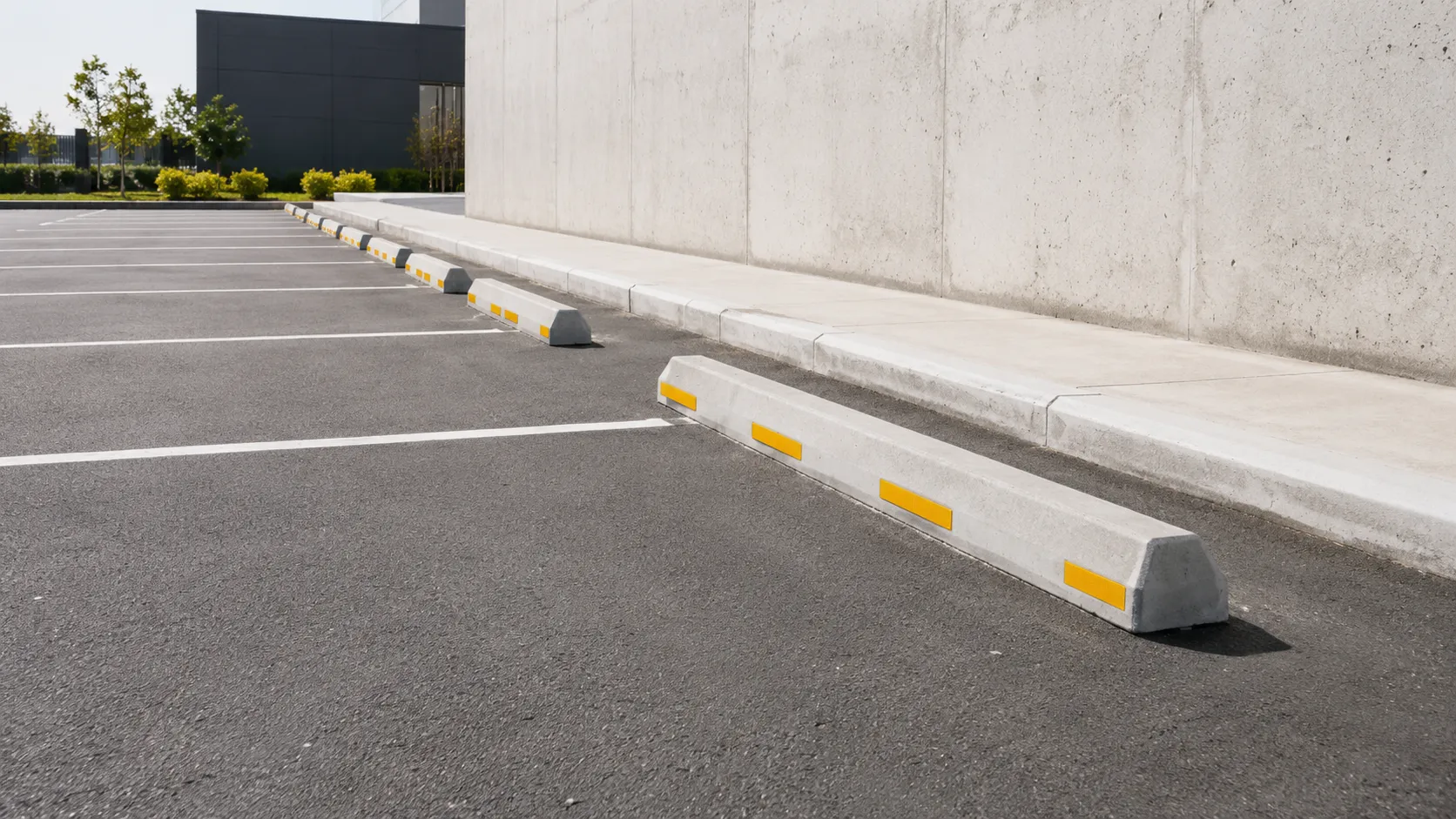 Wheel Stops and Parking Curbs, self-performed and completed by Harrowgate Group